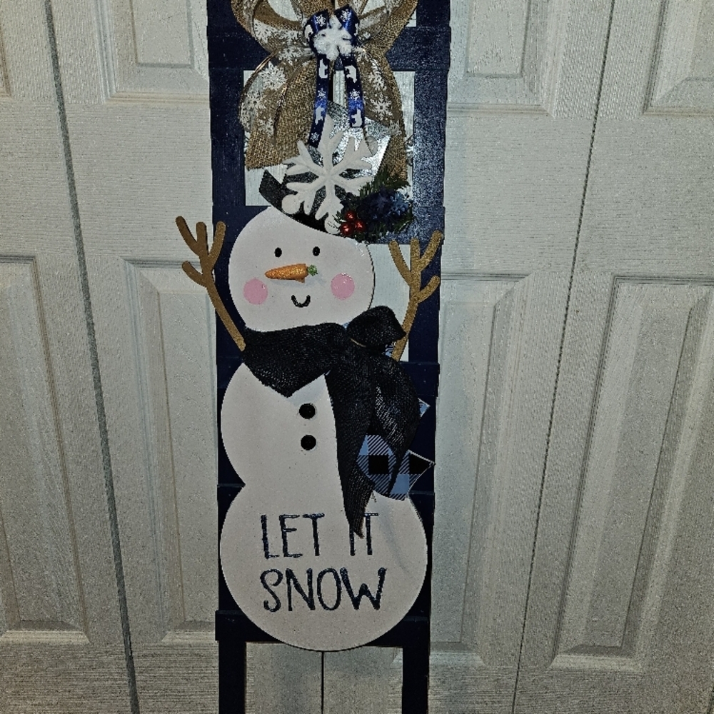 Festive Snowman Holiday Decoration - White and Black